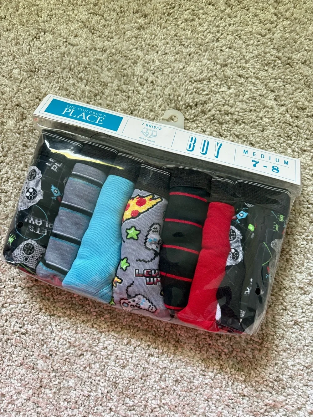 New The Children's Place kids Boys' 7-Pack Briefs (size Medium 7-8) 100% cotton
